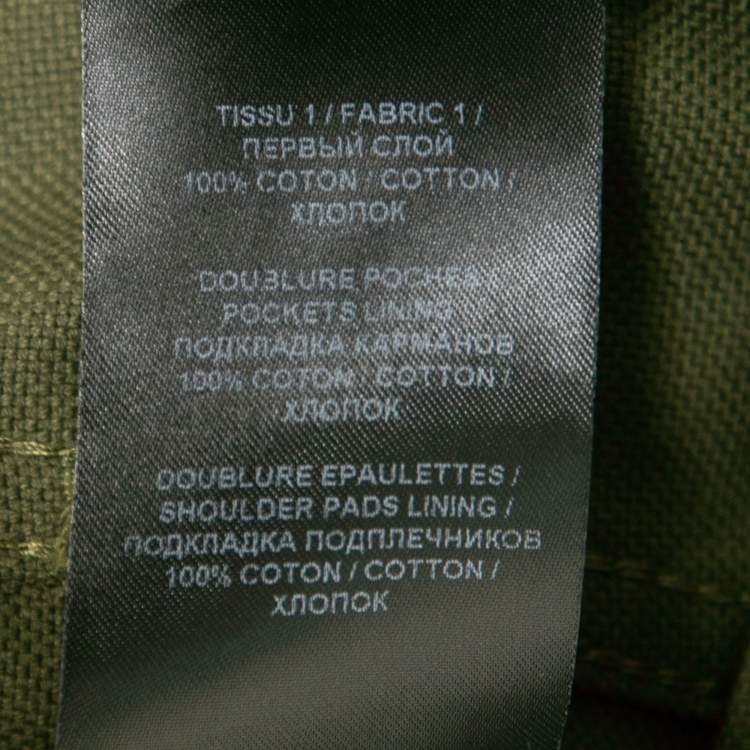 Pre Owned Balmain Olive Green Cotton Double Breasted Belted Blazer M
