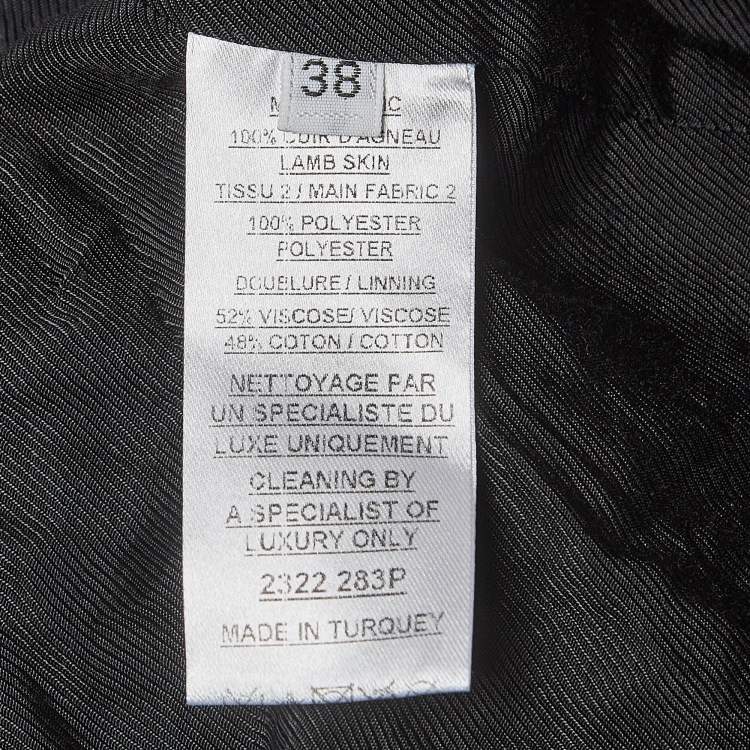 Pre Owned Balmain Blue Suede and Leather Long Zip-Up Jacket M