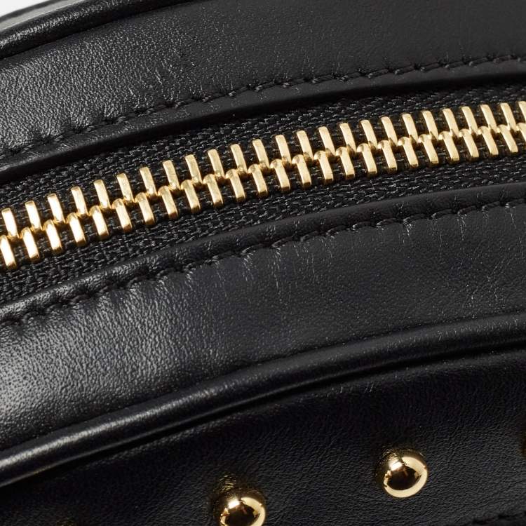 Pre Owned Balmain Black Leather Disco Crossbody Bag