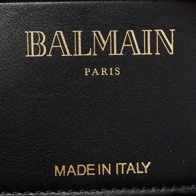 Pre Owned Balmain Black Leather Disco Crossbody Bag
