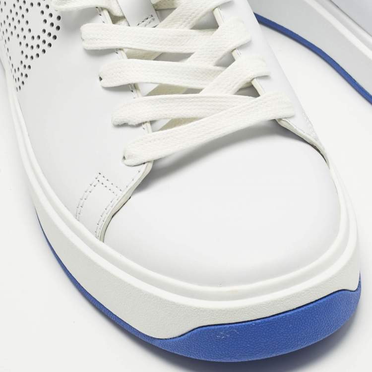 مملوكة مسبقًا حذاء رياضي بالمان جلد أربط أبيض / أزرق مقاس 37