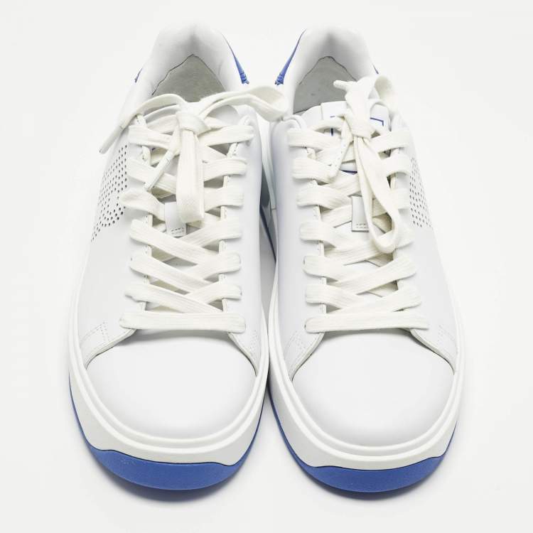 مملوكة مسبقًا حذاء رياضي بالمان جلد أربط أبيض / أزرق مقاس 37