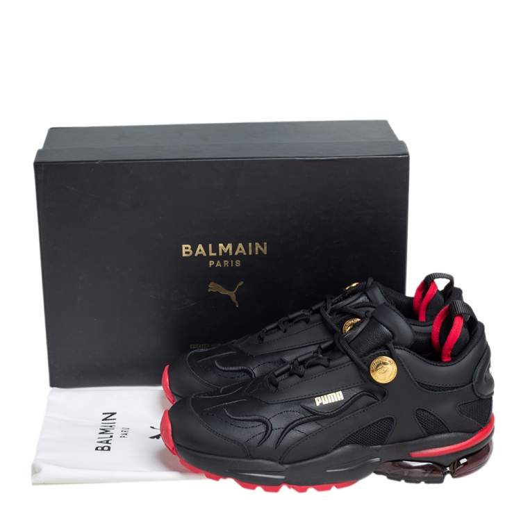 Tilintetgøre Indtil nu Peep Puma x Balmain Black Leather and Mesh Cell Stellar Low Sneakers Size 39  Balmain | TLC