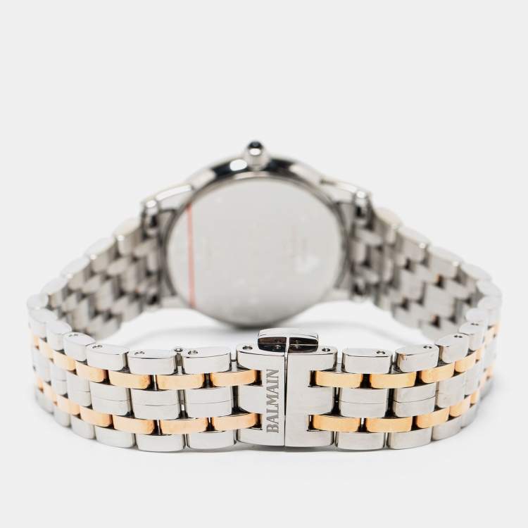 مملوكة مسبقًا Balmain Mother of Pearl Two Tone Stainless Steel Éria Bijou B8558.33.86 Womens Wristwatch 31 mm