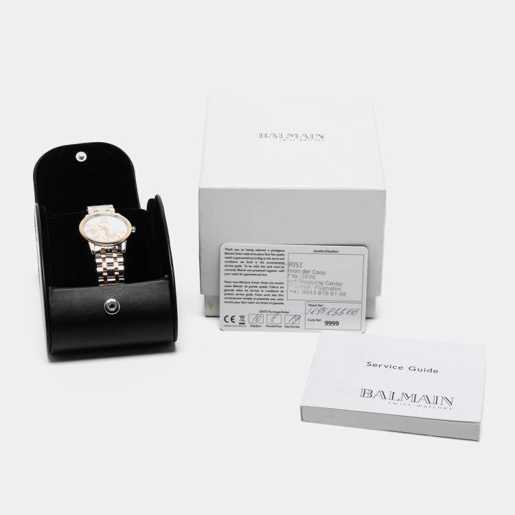 مملوكة مسبقًا Balmain Mother of Pearl Two Tone Stainless Steel Éria Bijou B8558.33.86 Womens Wristwatch 31 mm