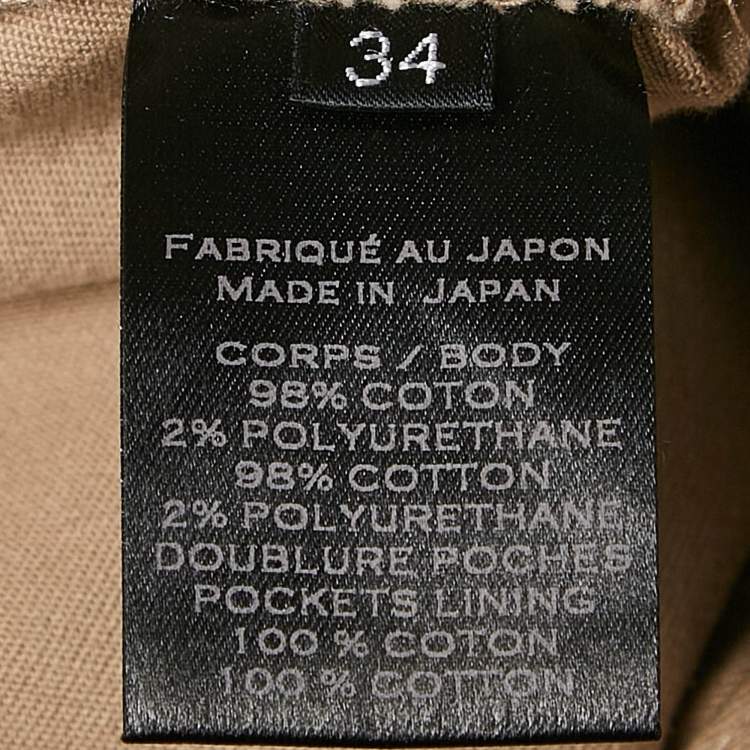 Pre Owned Balmain Paris Beige Cotton Cargo Pants L