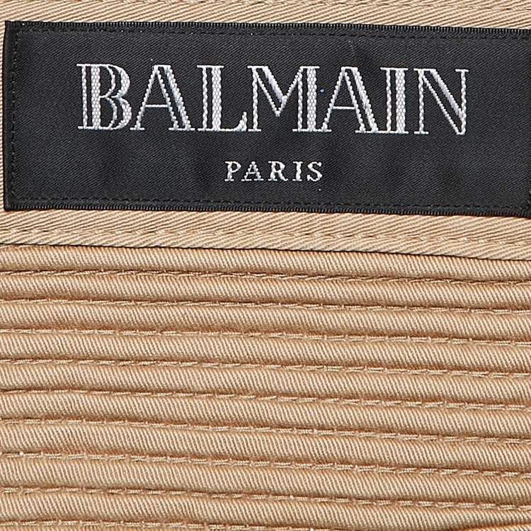 Pre Owned Balmain Paris Beige Cotton Cargo Pants L