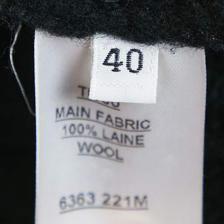 Pre Owned Balmain Black Cable Knit Open Front Cardigan M 