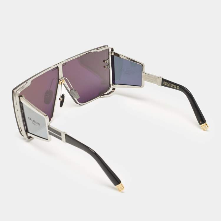 Pre Owned Balmain Black Limited Edition 082/450 Wonder Boy Shield Sunglasses