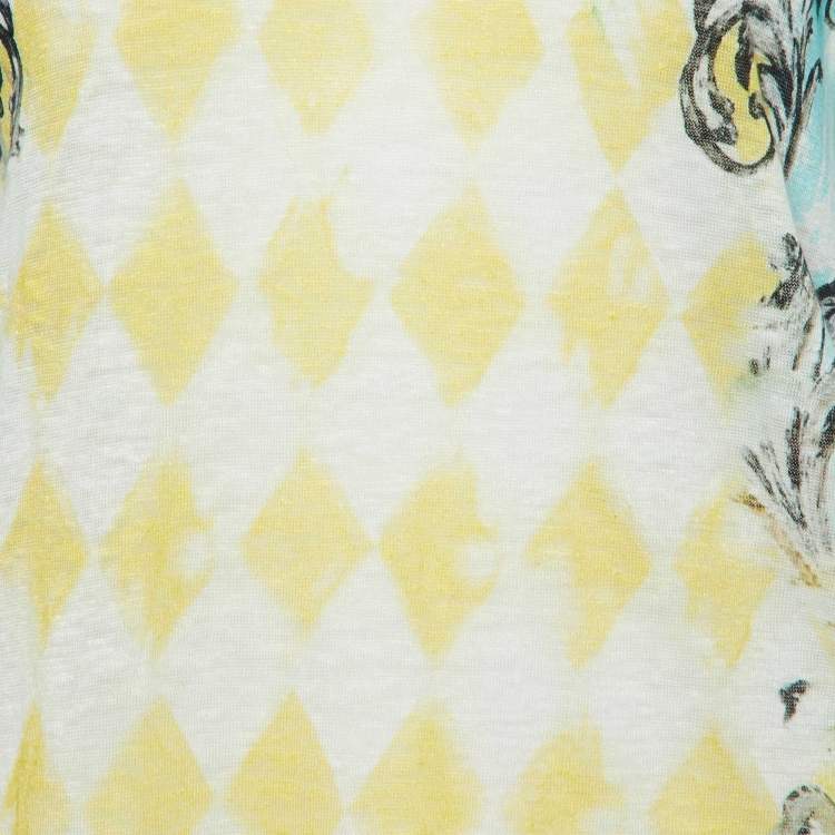 Pre Owned Balmain Multicolor Floral Print Linen Jersey Tank Top M