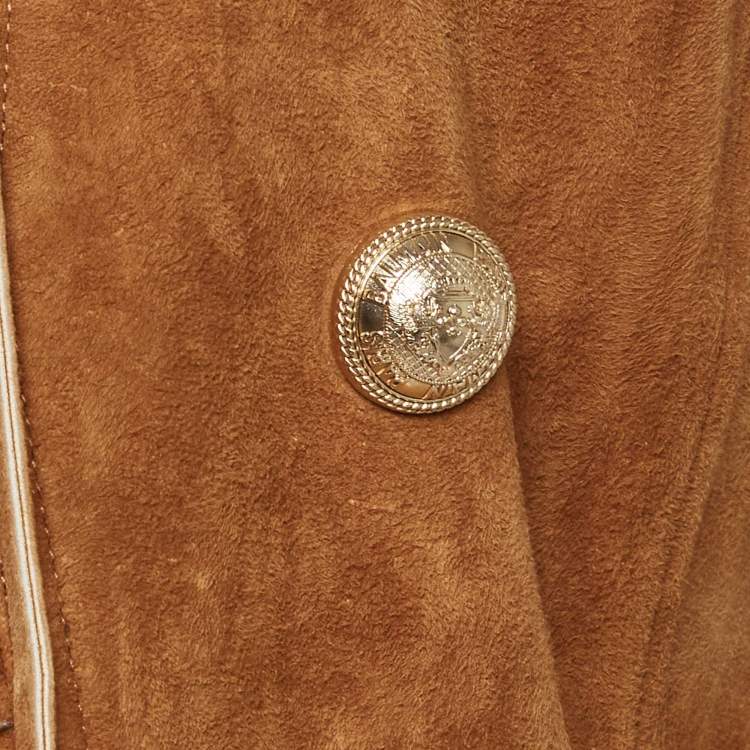 Pre Owned Balmain Brown Fringed Suede Vest M