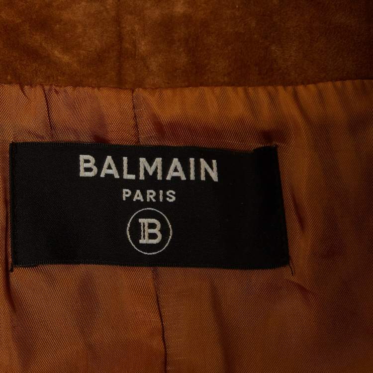 Pre Owned Balmain Brown Fringed Suede Vest M