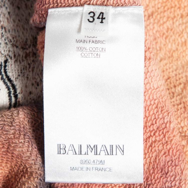 Pre Owned Balmain Multicolor Tiger Embroidered Dyed Cotton T-Shirt S