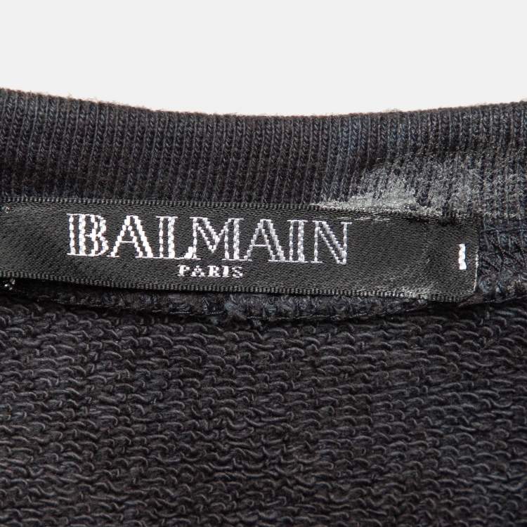 Pre Owned Balmain Multicolor Tiger Embroidered Dyed Cotton T-Shirt S