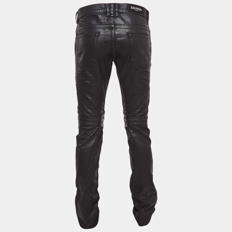 Leather balmain shops jeans