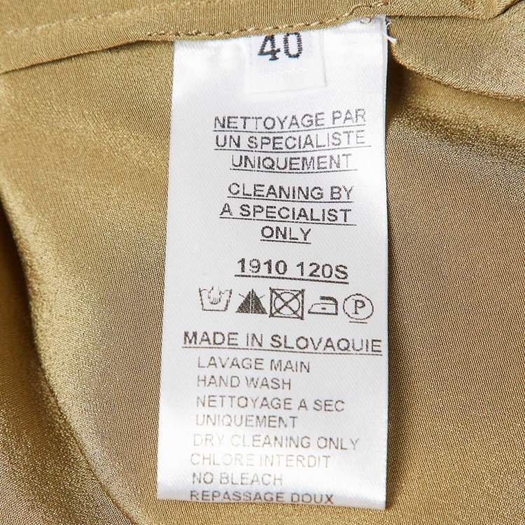 Pre Owned Balmain Green Silk Long Sleeve Shirt M