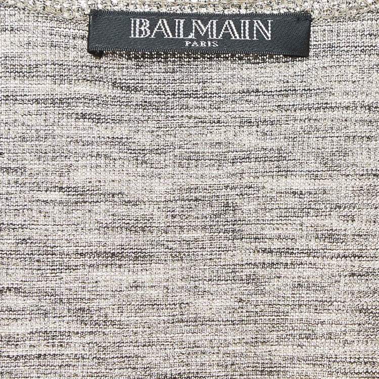 Pre Owned Balmain Metallic Jersey Pant & Top Set M