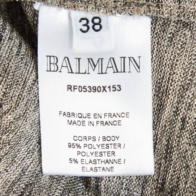 Pre Owned Balmain Metallic Jersey Pant & Top Set M