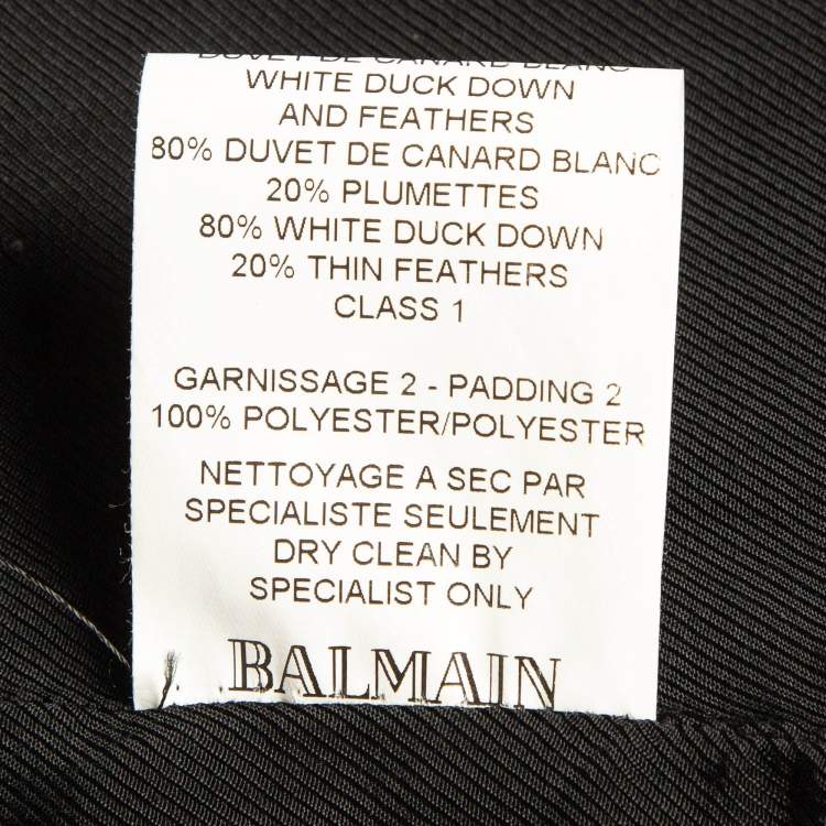 Pre Owned Balmain Black Synthetic Quilted Biker Jacket L