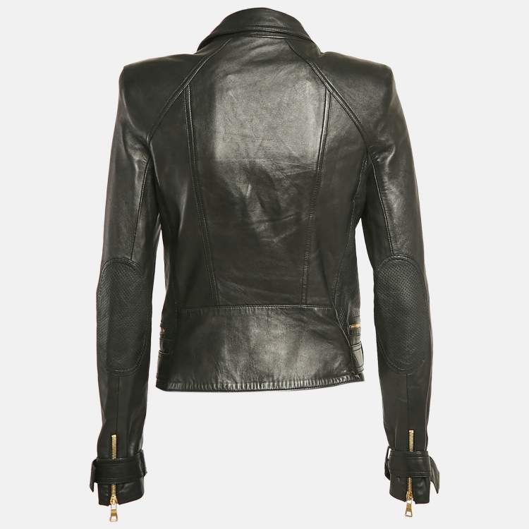 ジャケット BALMAIN Women Jackets 18H 142821 L021 C0100 Black Balmain Black Buckle Belt Leather Jacket - Runway Catalog