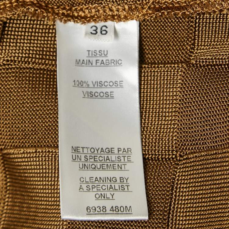 Pre Owned Balmain Brown Woven Pattern Jersey Open Front Belted Cardigan S