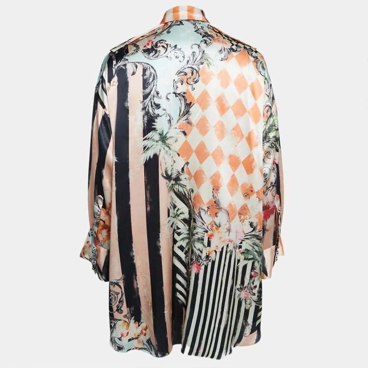 Pre Owned Balmain Multicolor Printed Satin Silk Shirt S
