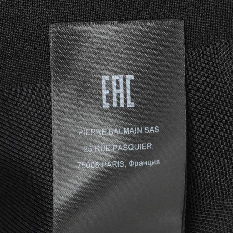 Pre Owned Balmain Black Wool Buttoned Front Blazer M