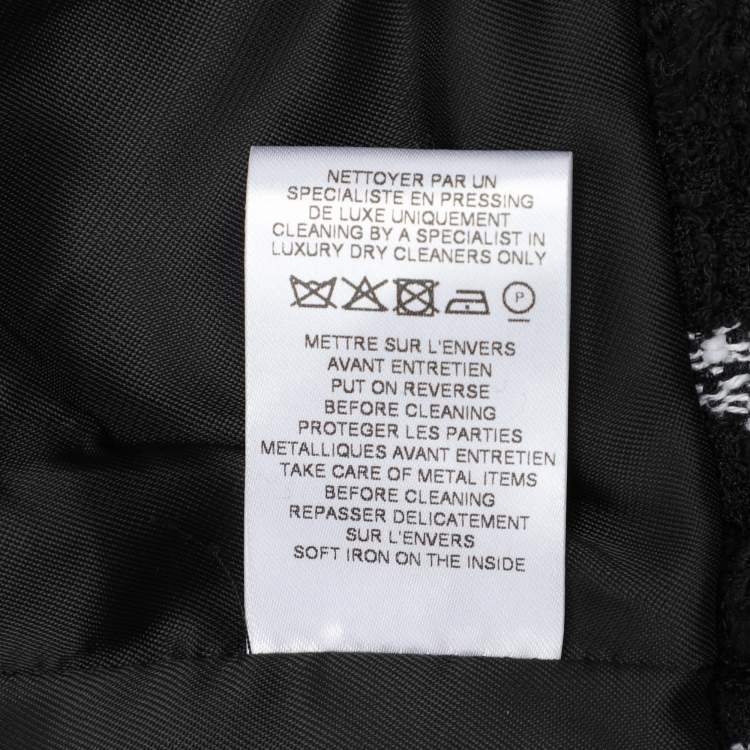 Pre Owned Balmain Black/White Tweed Double Breasted Blazer L