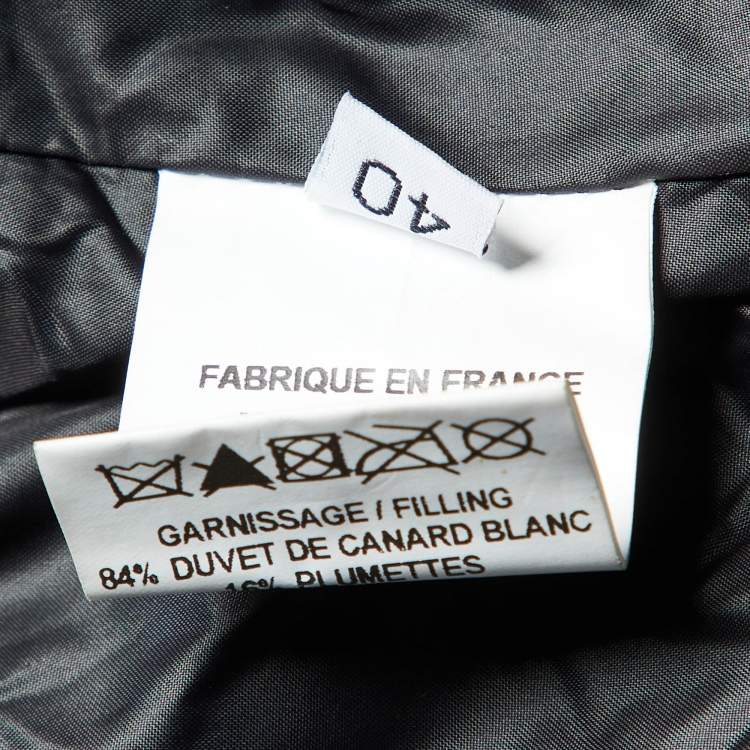 Pre Owned Balmain Black Nylon Zip-Up Quilted Down Jacket M