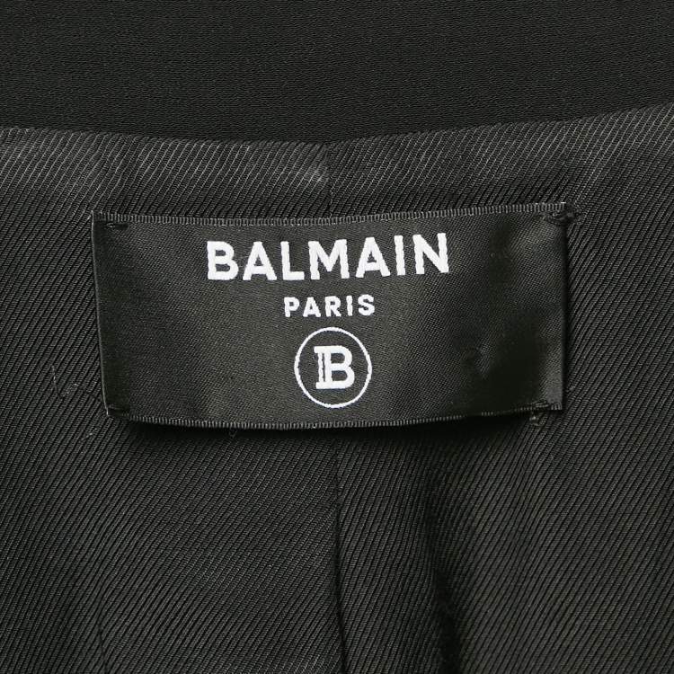 Pre Owned Balmain Black Crepe Double Breasted Blazer M