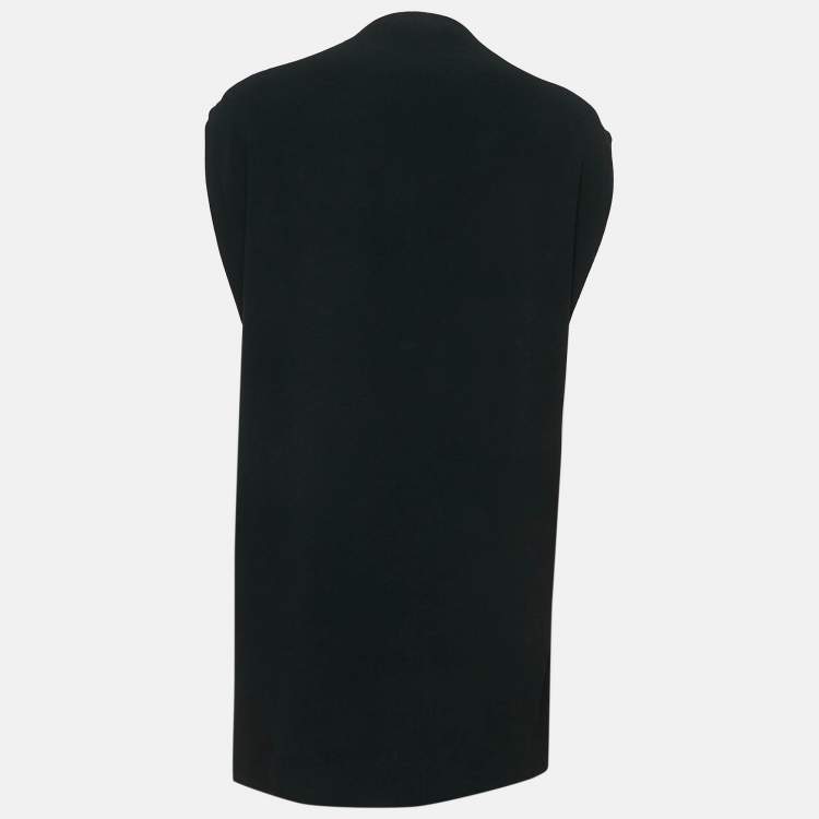 Pre Owned Balmain Black Beads and Sequin Embellished Silk Mini Shift Dress M