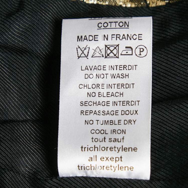 Pre Owned Balmain Black/Gold Brocade Double Breasted Blazer M