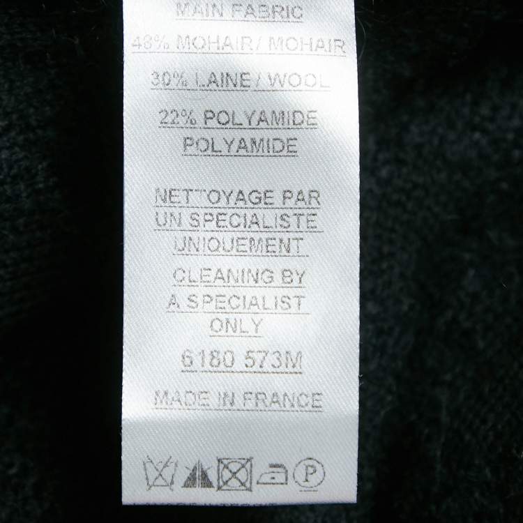 Pre Owned Balmain Black Patterned Wool Blend Cardigan S