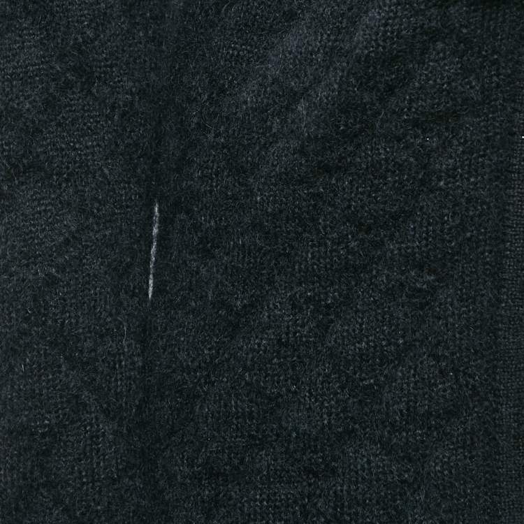 Pre Owned Balmain Black Patterned Wool Blend Cardigan S