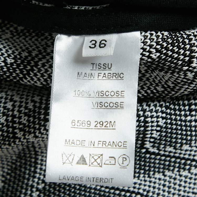 Pre Owned Balmain White/Black Patterned Knit Belted Cardigan S
