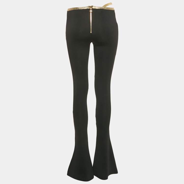 Pre Owned Balmain Black Jersey Wide-Leg Pants S