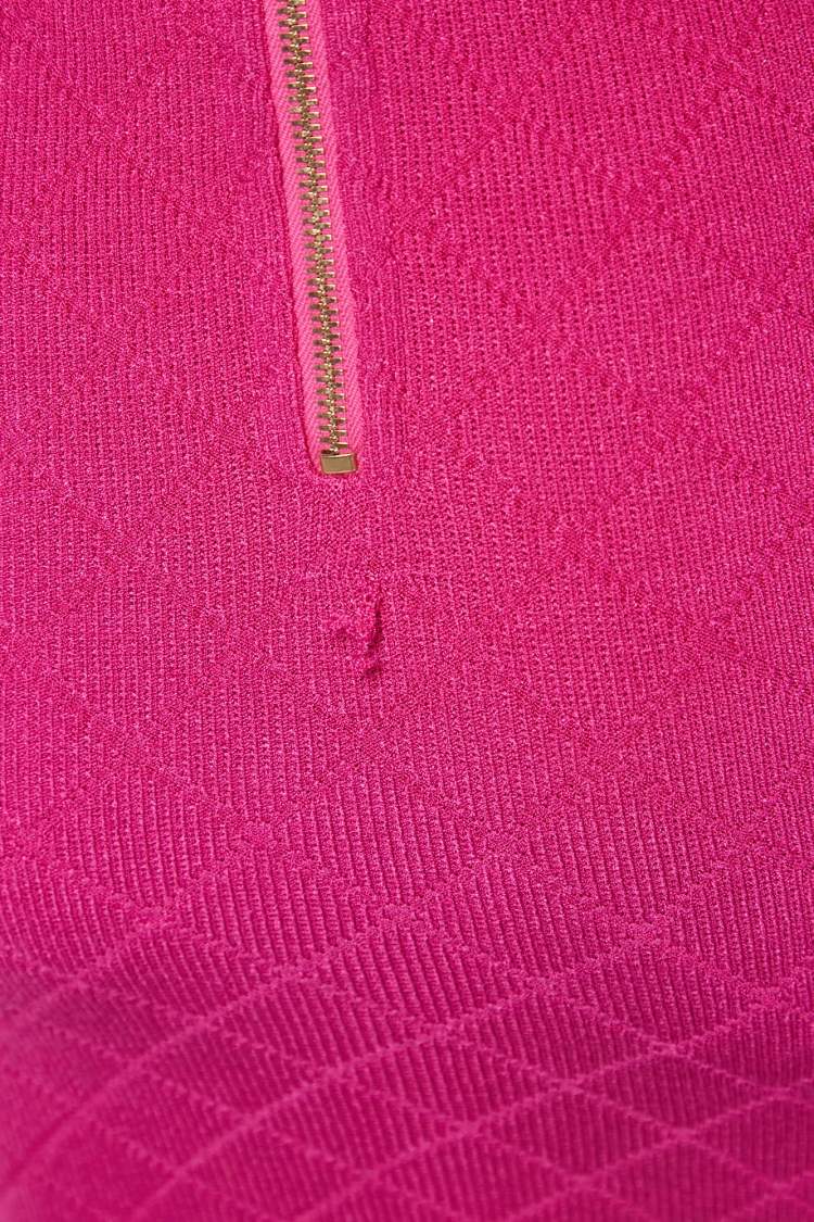 Pre Owned Balmain Fuchsia Pink Jacquard Knit Button Detail Mini Dress S