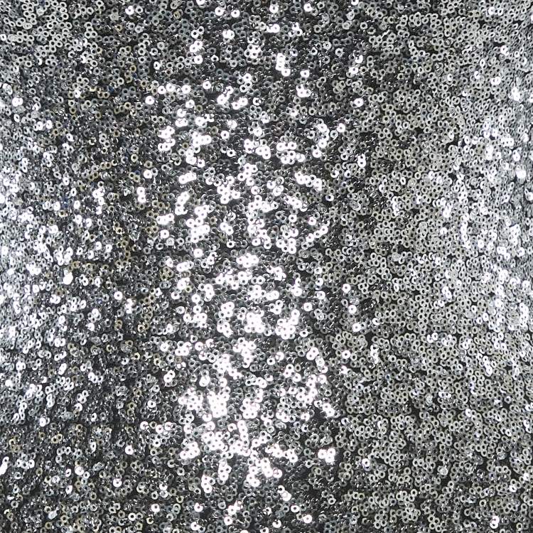Pre Owned Balmain Silver Sequin Metal Detail V-Neck Mini Dress S