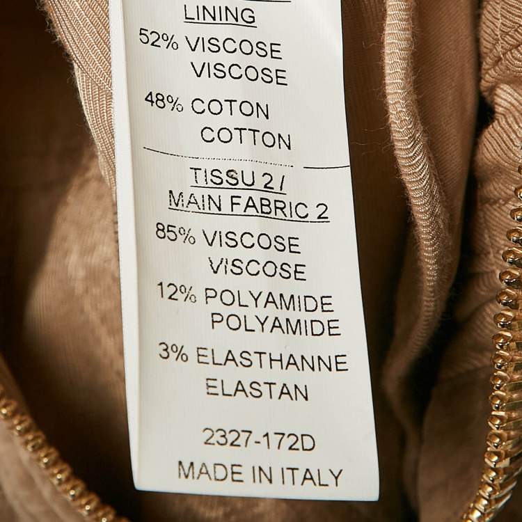 Pre Owned Balmain Beige Gabardine Long Zip-Up Jacket S