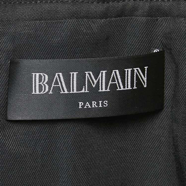 Pre Owned Balmain Multicolor Houndstooth Cotton Blend Eyelet Detail Open Front Jacket S