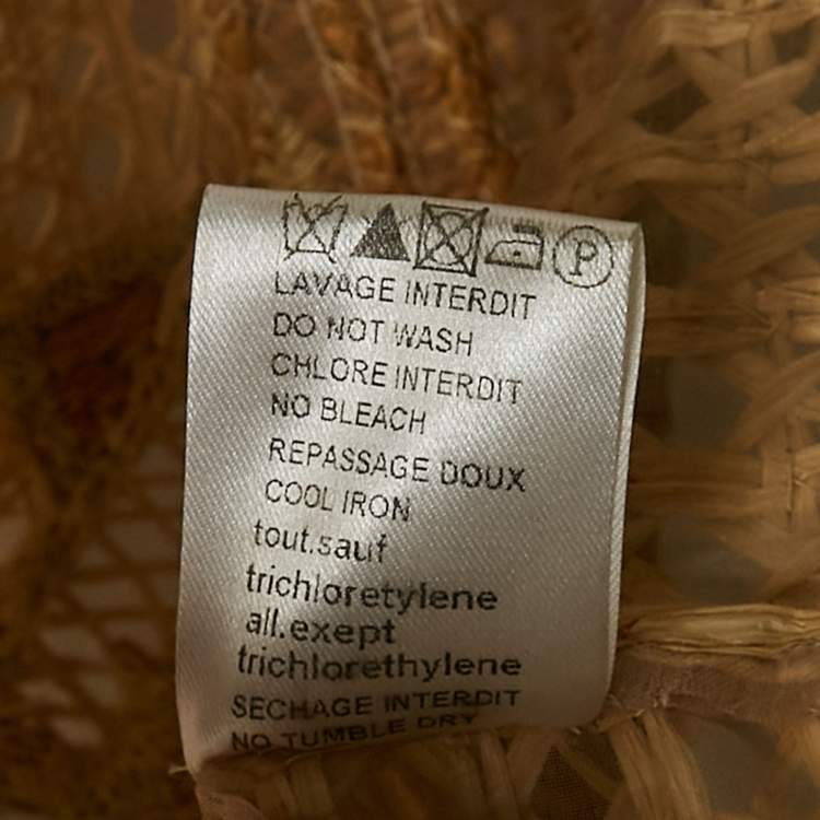 Pre Owned Balmain Brown Straw and Silk Sleeveless Crop Top M
