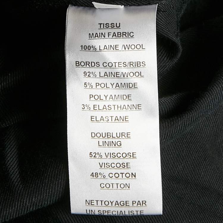 Pre Owned Balmain Black Wool Felt High Neck Coat M