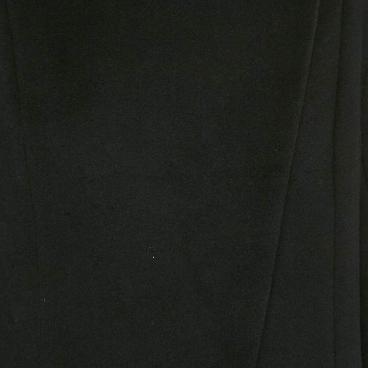 Pre Owned Balmain Black Wool Felt High Neck Coat M