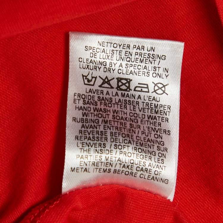 Pre Owned Balmain Orange Logo Print Jersey Button Detail Sleeveless T-Shirt S