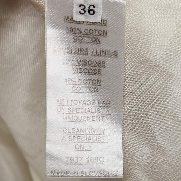 Pre Owned Balmain Brown Basket Weave Cotton Double Breasted Jacket S