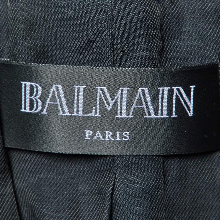 Pre Owned Balmain Navy Blue Velvet Tailored Jacket M