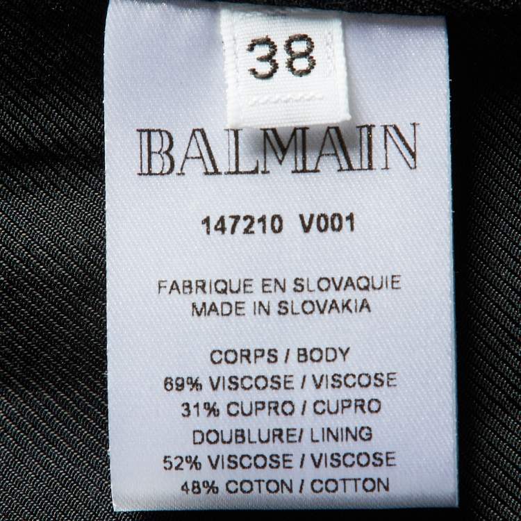 Pre Owned Balmain Navy Blue Velvet Tailored Jacket M