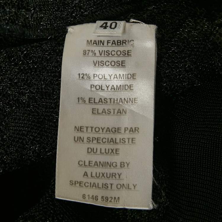 Pre Owned Balmain Black Patterned Mesh Sheer Pullover M