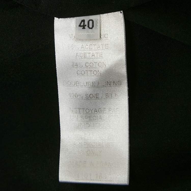 Pre Owned Balmain Navy Blue Cotton Blend Pleated Mini Skirt M