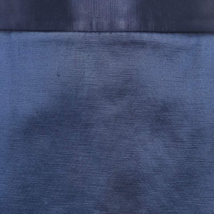 Pre Owned Balmain Navy Blue Cotton Blend Pleated Mini Skirt M